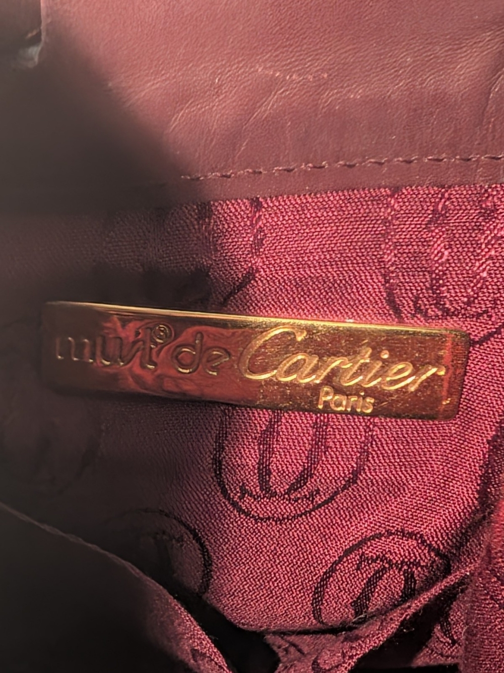 Cartier Must Line Bordeaux Bucket Drawstring 2-Way Crossbody Bag - Picture 2 of 9